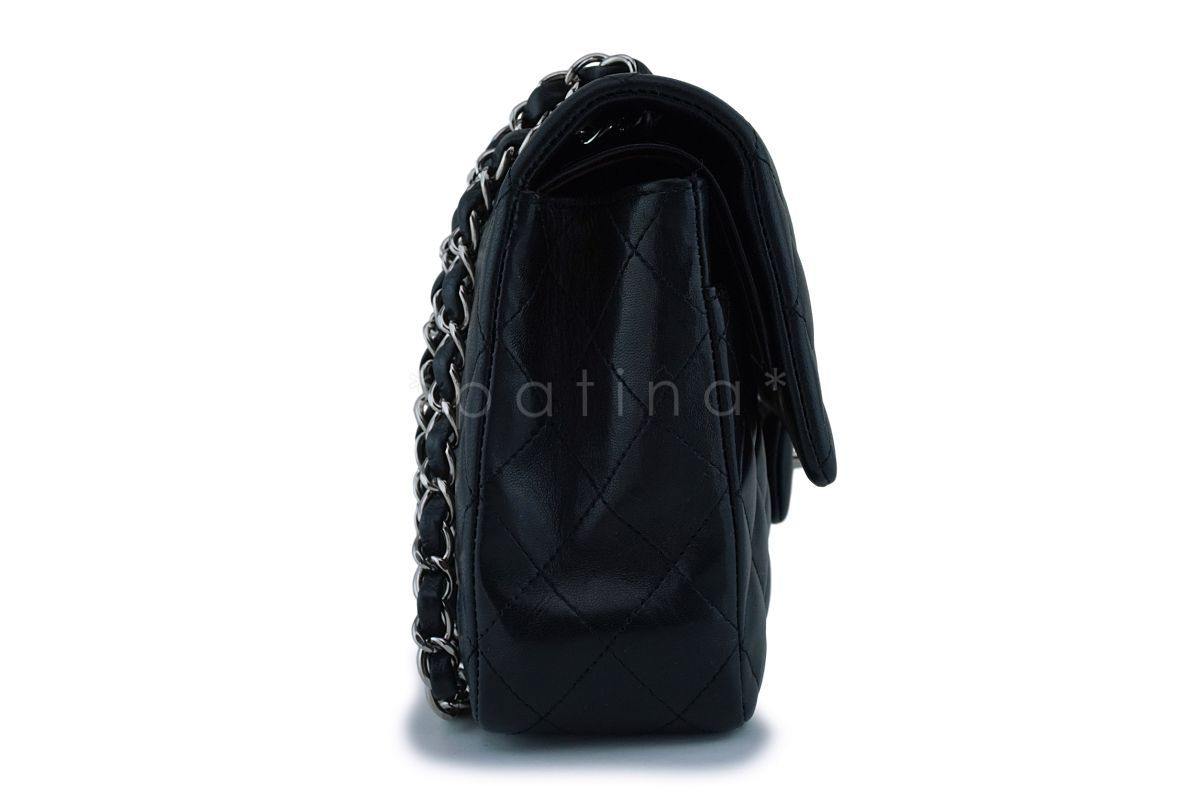 Chanel Black Lambskin Medium Classic Double Flap Bag SHW