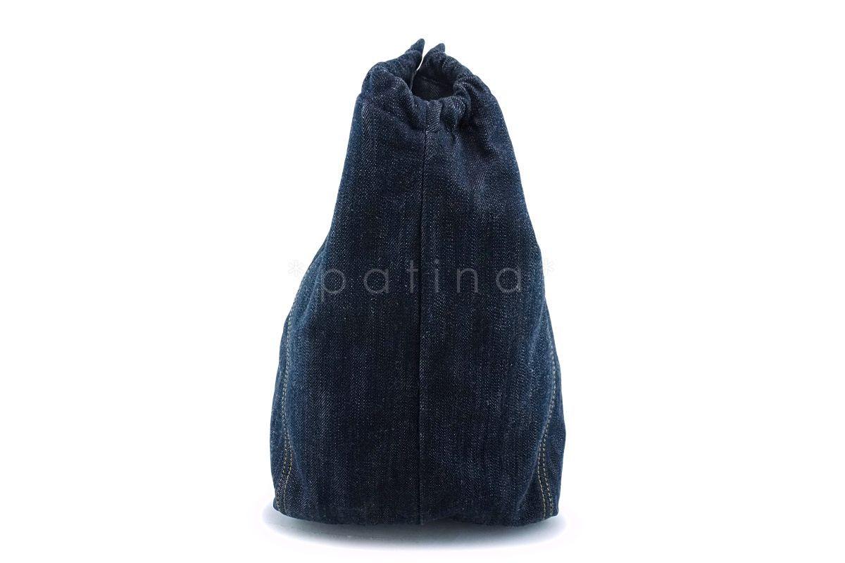 Chanel Dark Blue Denim XL Giant Coco Cabas Tote Bag