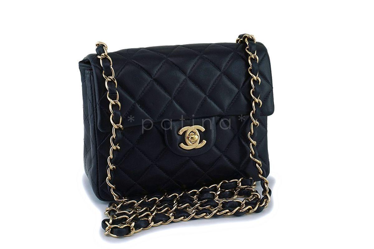 Chanel Black Classic Square Mini Flap Bag 24k GHW