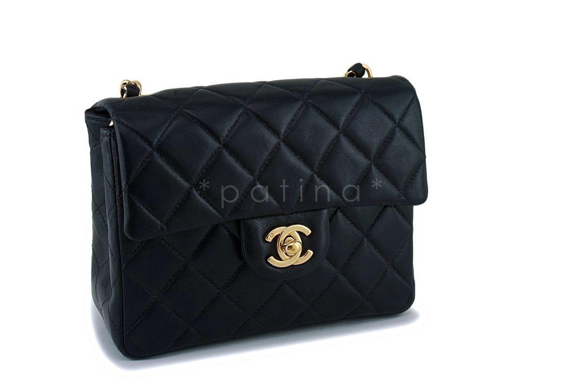 Chanel Black Classic Square Mini Flap Bag 24k GHW