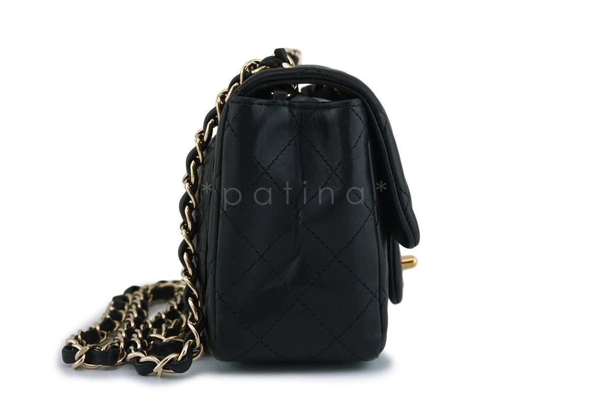 Chanel Black Square Mini Classic Flap Bag GHW