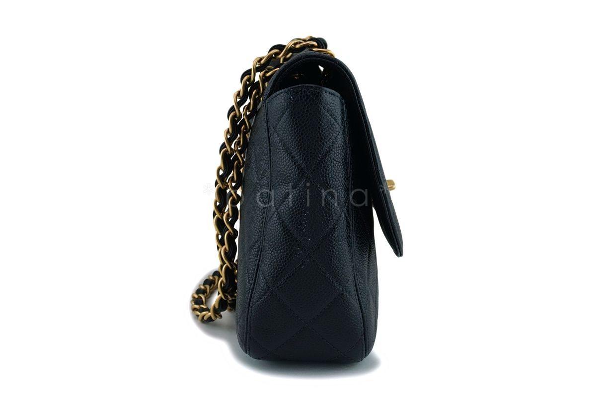 Rare Chanel Vintage Black Caviar Flap with Classic Jumbo CCs Bag GHW