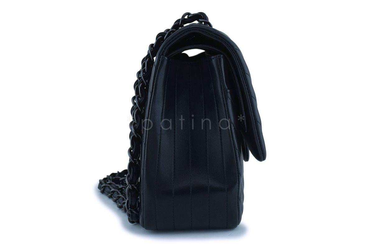 Chanel So Black Chevron Jumbo Classic Double Flap Bag