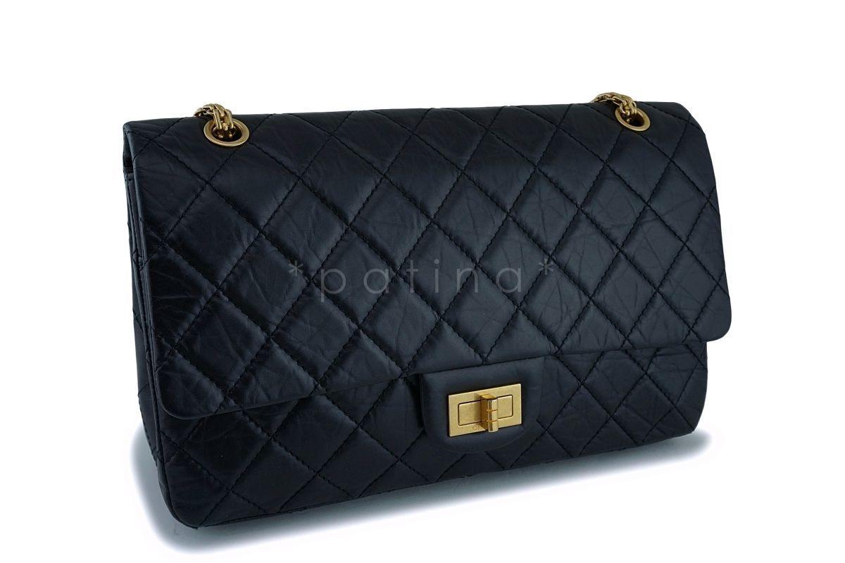 Chanel Black 227 Reissue Classic 2.55 Large Double Flap Bag GHW