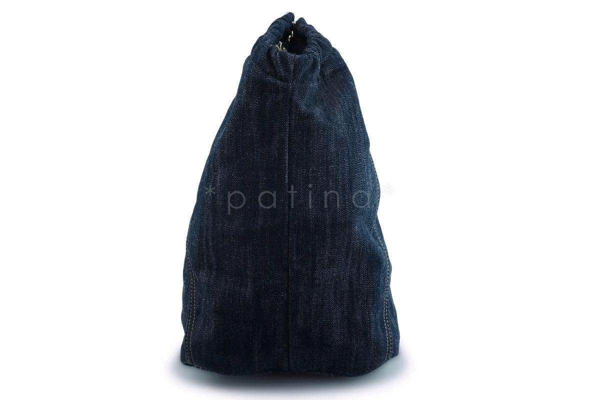 Chanel Dark Blue Denim XL Giant Coco Cabas Tote Bag ZP0