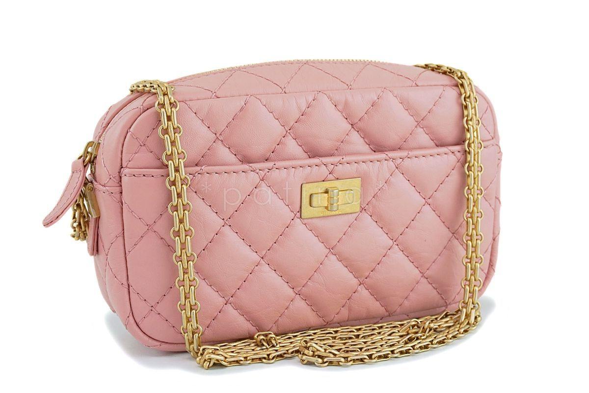 Chanel Pink Reissue 2.55 Mini Crossbody Classic Camera Case Bag
