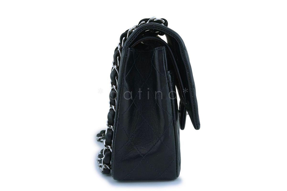 Chanel Black Lambskin Medium Classic Double Flap Bag SHW