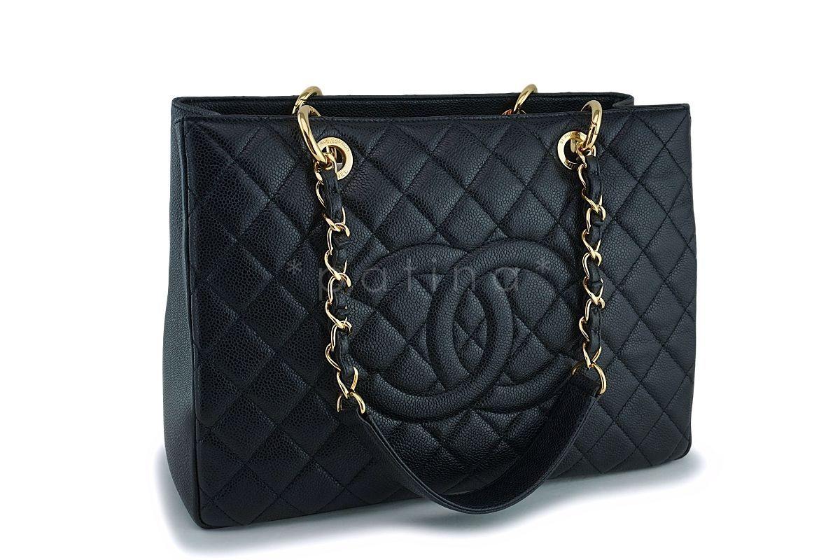 Chanel Black Caviar Classic Grand Shopper Tote GST Bag GHW