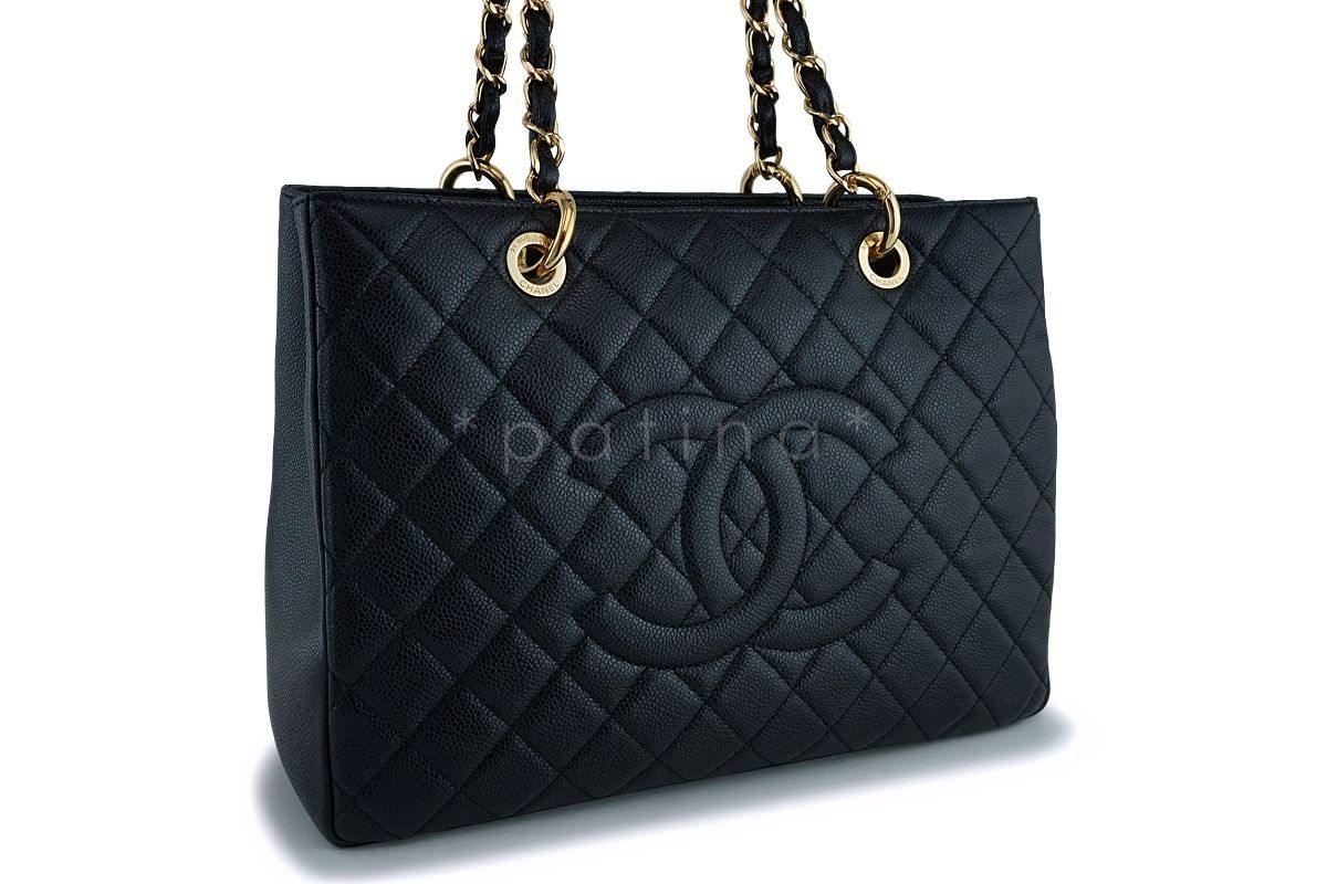 Chanel Black Caviar Classic Grand Shopper Tote GST Bag GHW