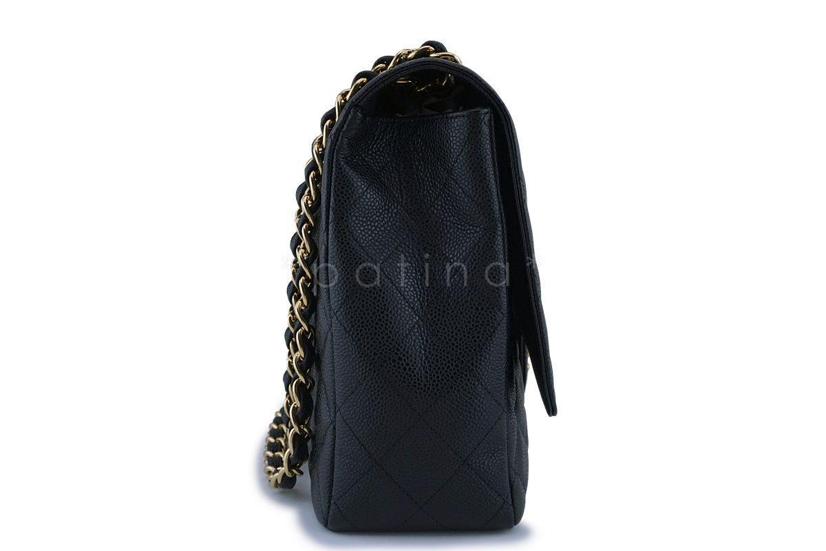 Chanel Black Caviar Maxi Classic Flap Bag GHW