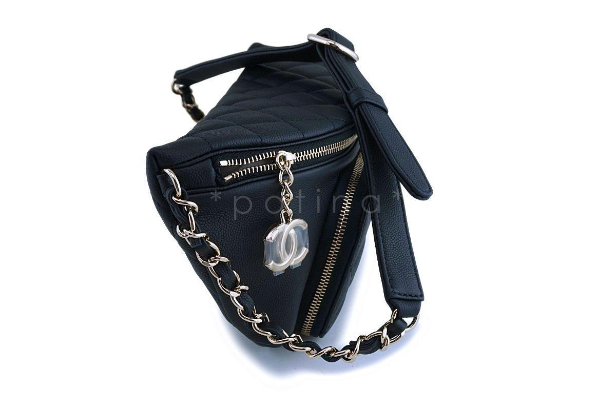 NIB 19P Chanel Black Caviar Business Affinity Fanny Pack Belt Waist Bag GHW