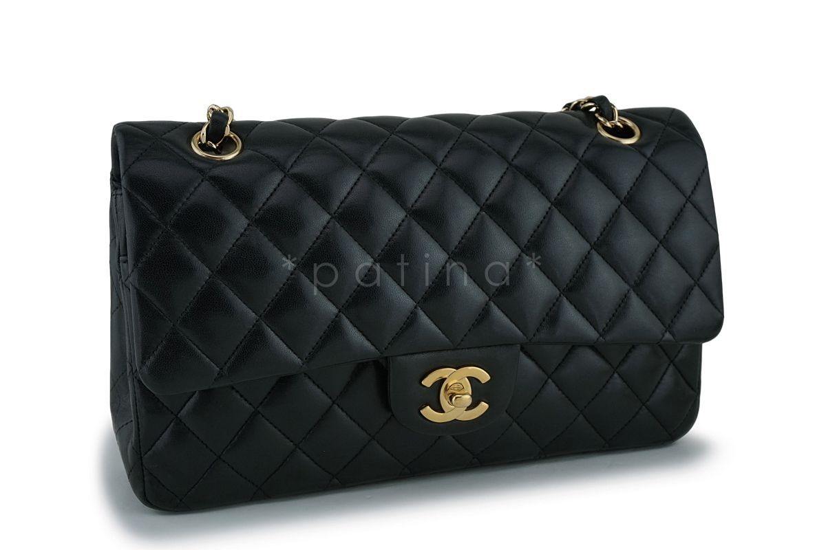Chanel Black Lambskin Medium Classic Double Flap Bag GHW