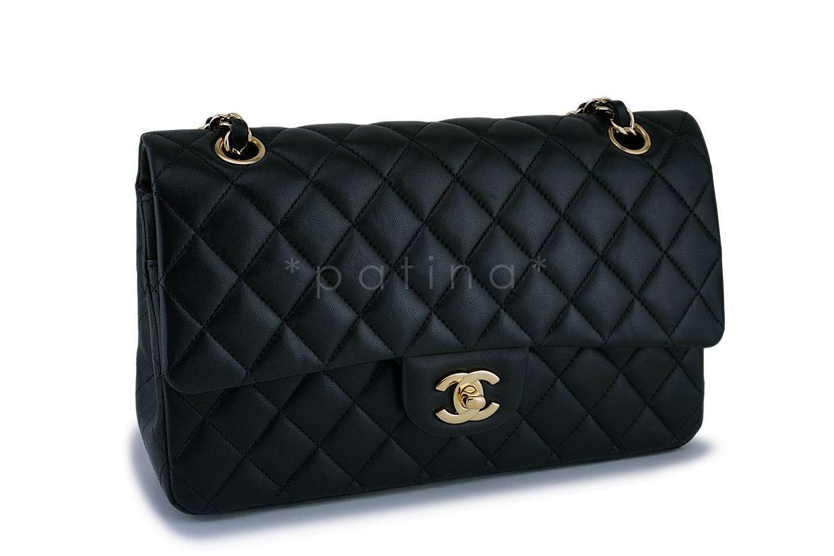 Chanel Black Lambskin Medium Classic Double Flap Bag GHW