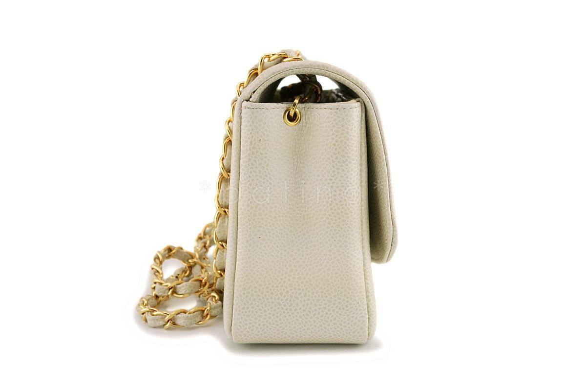 *rare* Chanel Beige Vintage Caviar Small Diana Classic Flap Bag 24k GHW