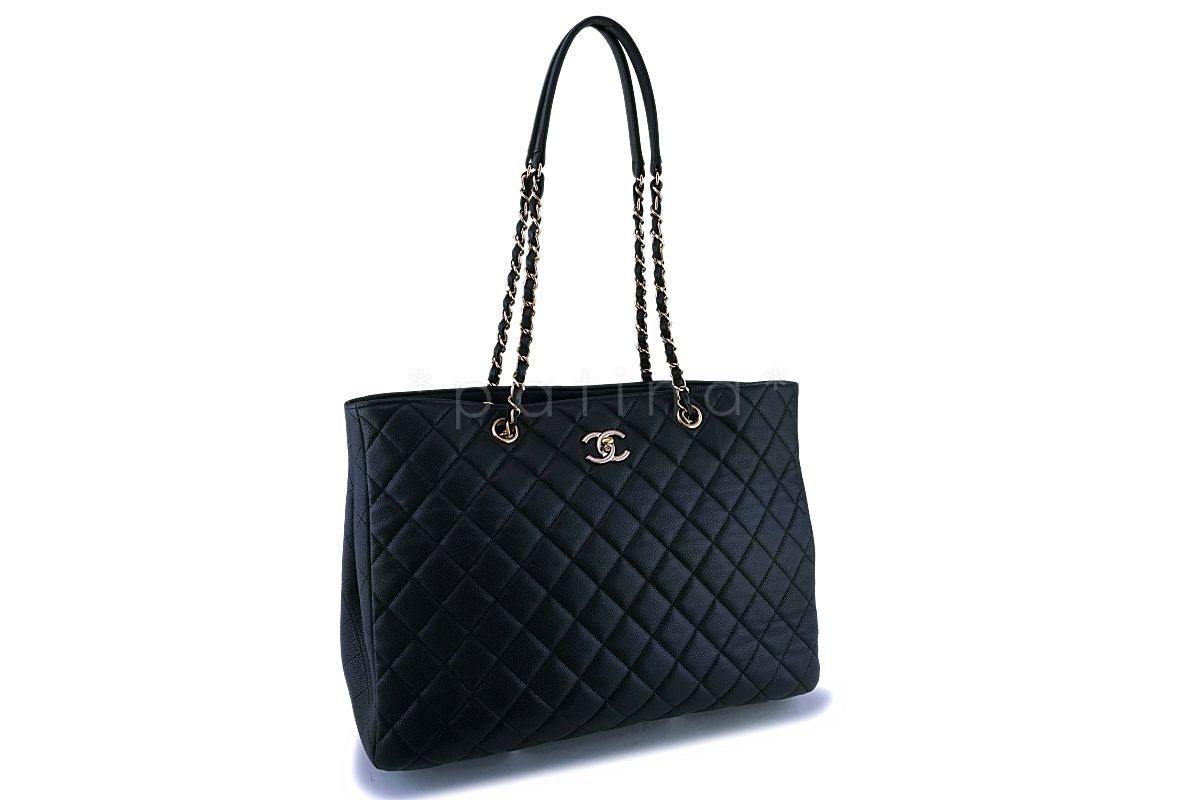 Chanel Black Caviar Timeless Classic Grand Shopper Tote Bag GHW
