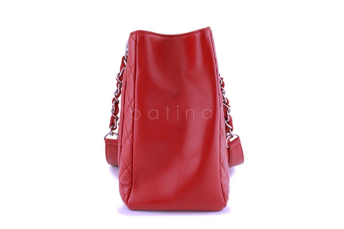Chanel Red Caviar Grand Shopper Tote GST Bag SHW