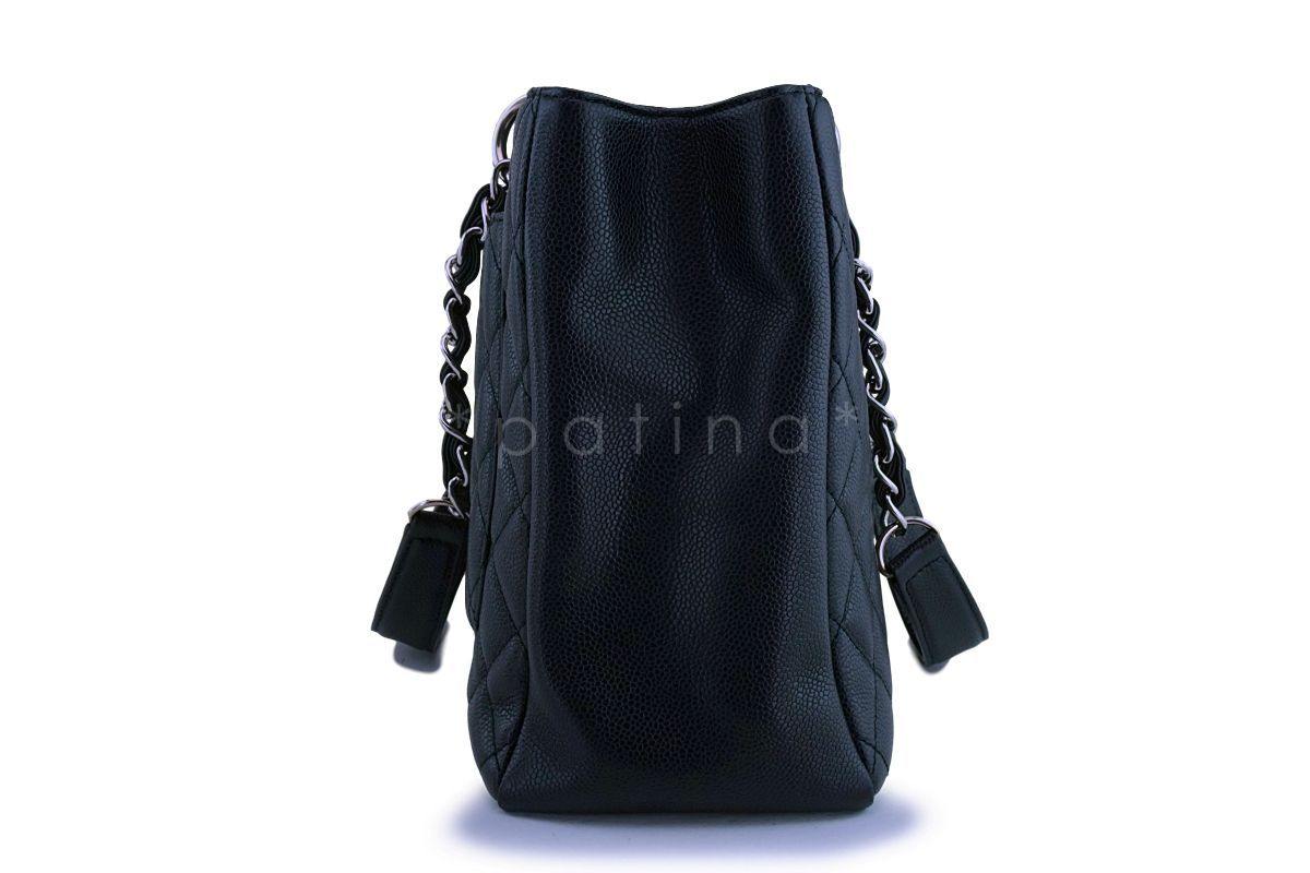 Chanel Black Caviar Classic Grand Shopper Tote GST Shopping Bag SHW