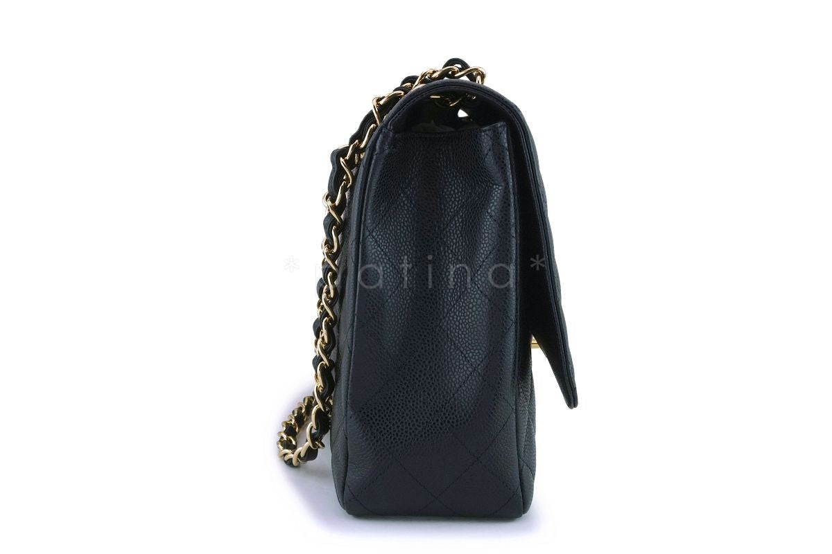 Chanel Black Caviar Maxi Classic Flap Bag GHW