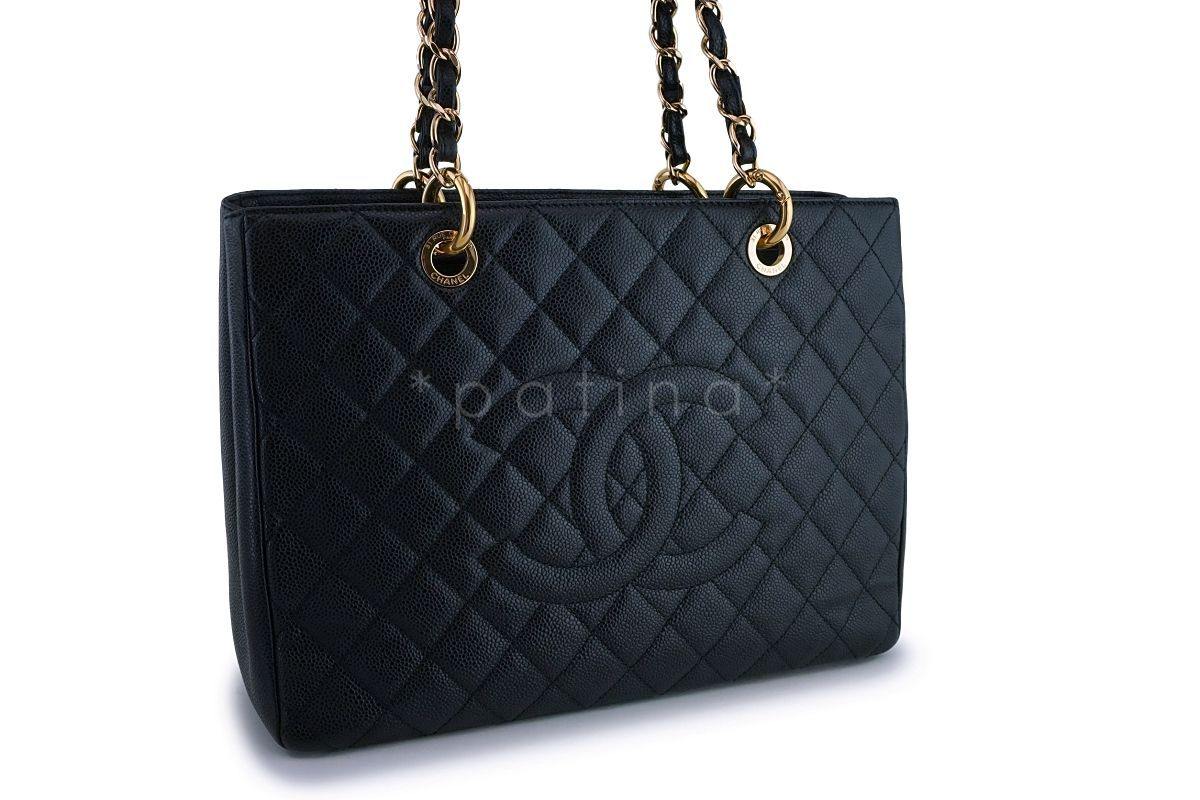 Chanel Black Caviar Classic Grand Shopper GST Tote Bag GHW