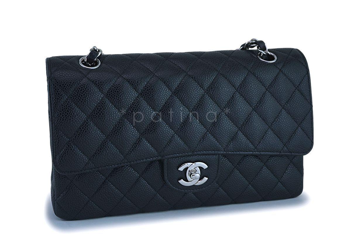 Chanel Black Caviar Medium Classic Double Flap Bag SHW