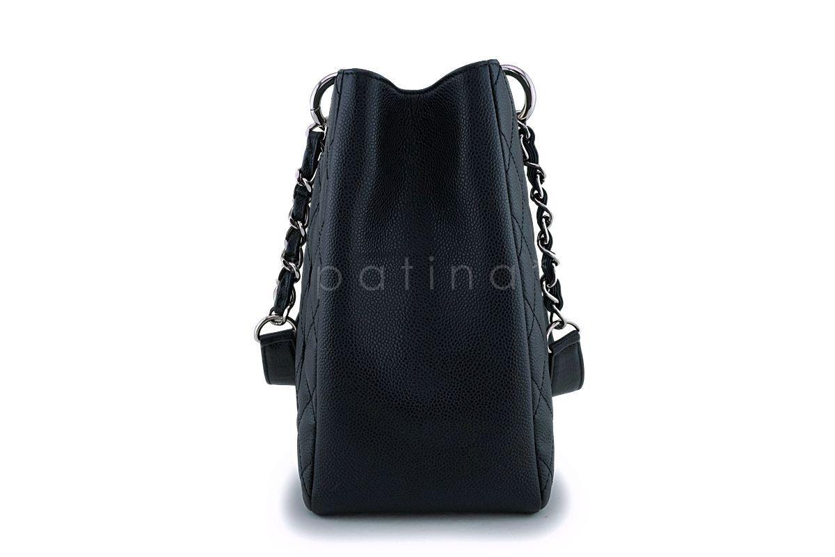 Chanel Black Caviar Timeless Grand Shopper Tote GST Bag SHW