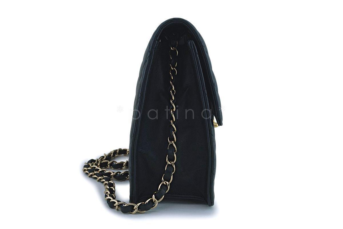 Chanel Vintage Black Lambskin Timeless Classic Clutch on Chain Flap Bag 24k GHW