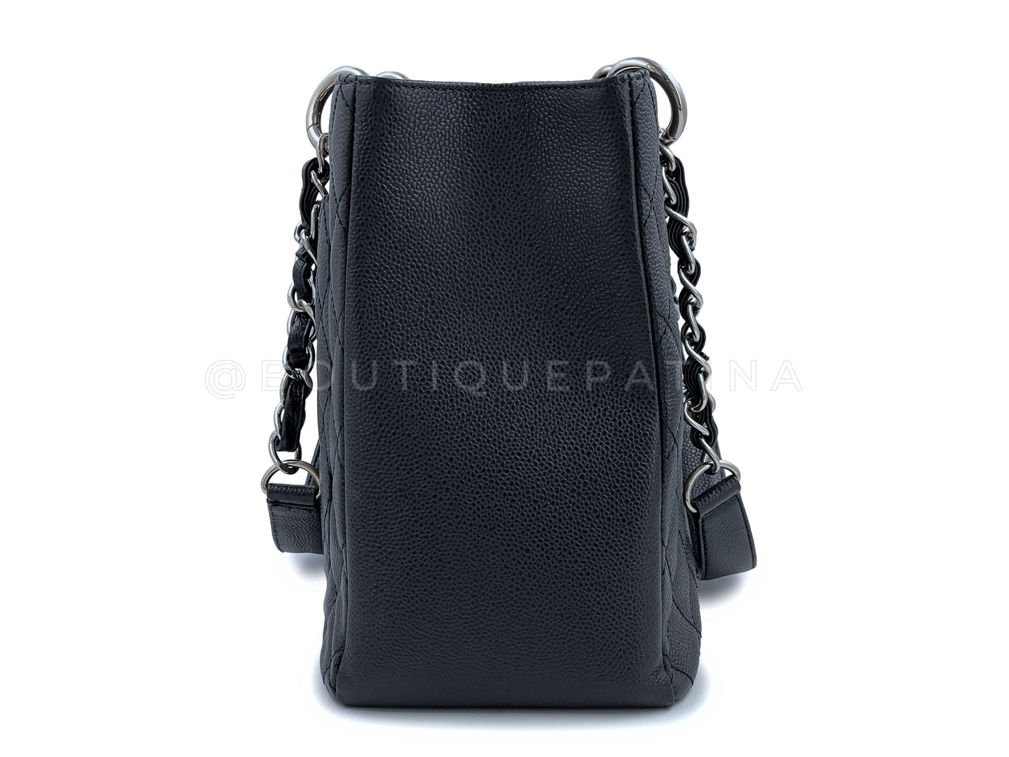 Chanel Black Caviar Grand Shopper Tote GST Bag SHW