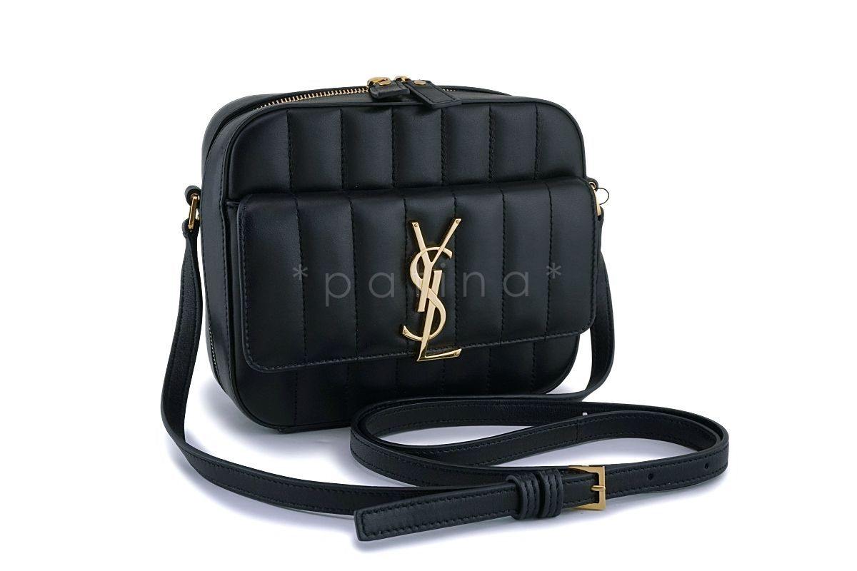 NWT New YSL Saint Laurent Black Vicky Camera Crossbody Bag