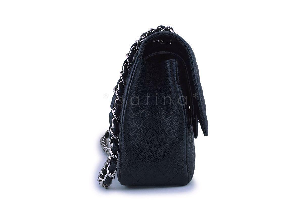 Chanel Black Caviar Jumbo Classic Double Flap Bag SHW