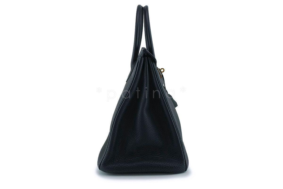 Hermes Black Togo Calfskin 35cm Birkin Tote Bag GHW