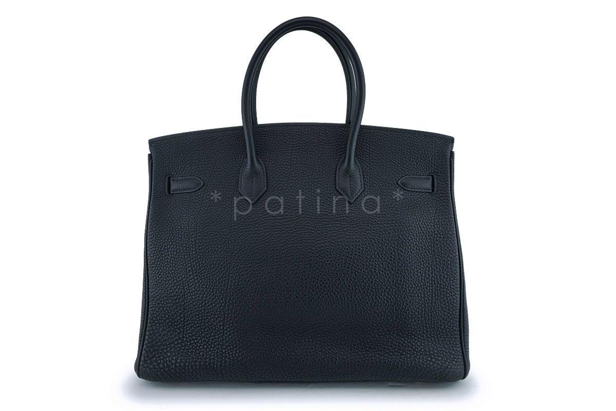 Hermes Black Togo Calfskin 35cm Birkin Tote Bag GHW