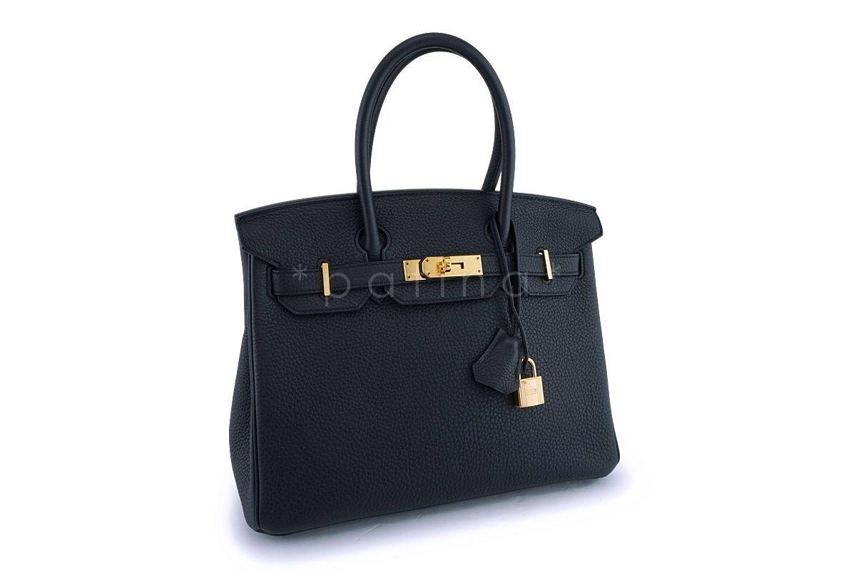 Hermes Black Togo 30cm Birkin Tote Bag GHW H8R