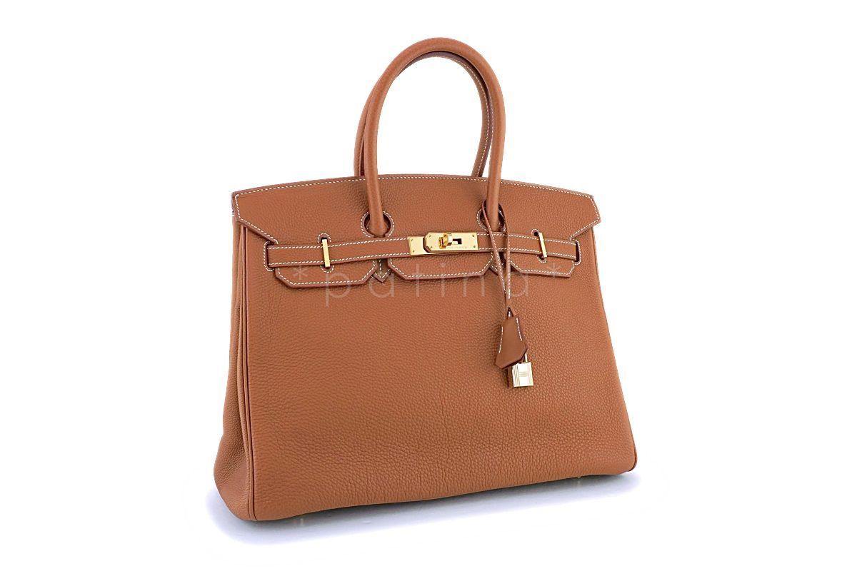 Hermes Gold Camel Togo 35cm Birkin Tote Bag GHW