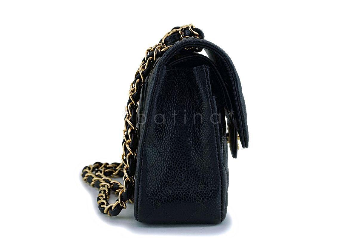 Chanel Black Caviar Small Classic Double Flap Bag 24k GHW