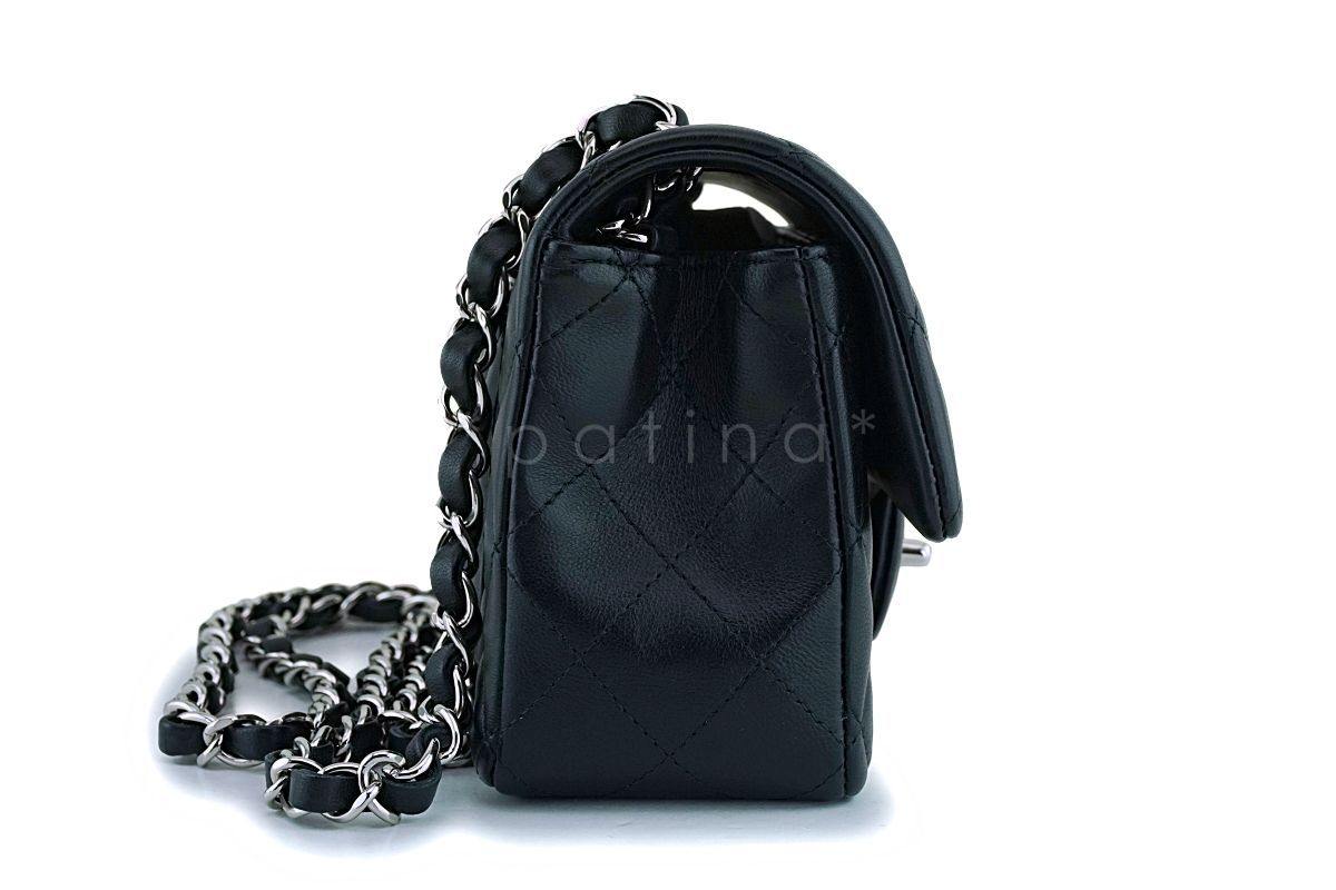 Chanel Black Lambskin Rectangular Mini Classic Flap Bag SHW