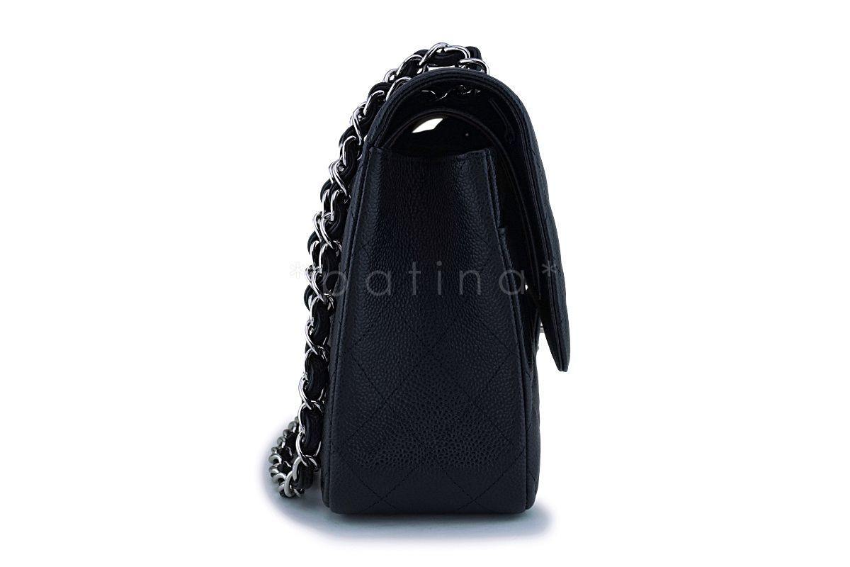 Chanel Black Caviar Jumbo Classic Double Flap Bag SHW
