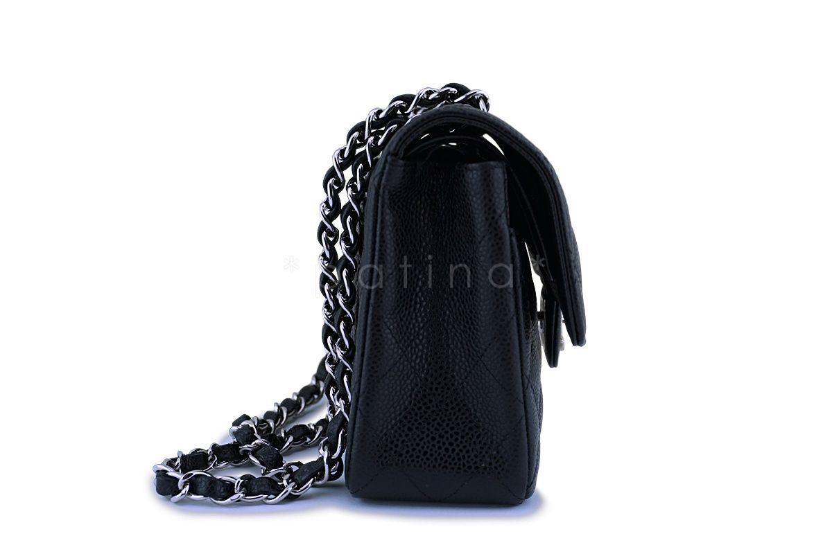 Chanel Black Caviar Small Classic Double Flap Bag SHW