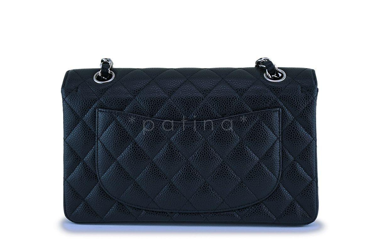 Chanel Black Caviar Small Classic Double Flap Bag SHW