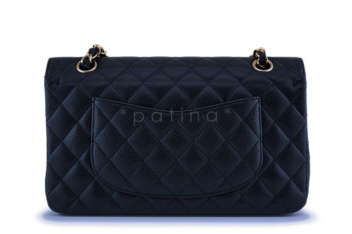 Chanel Black Caviar Medium Classic Double Flap Bag 24k GHW