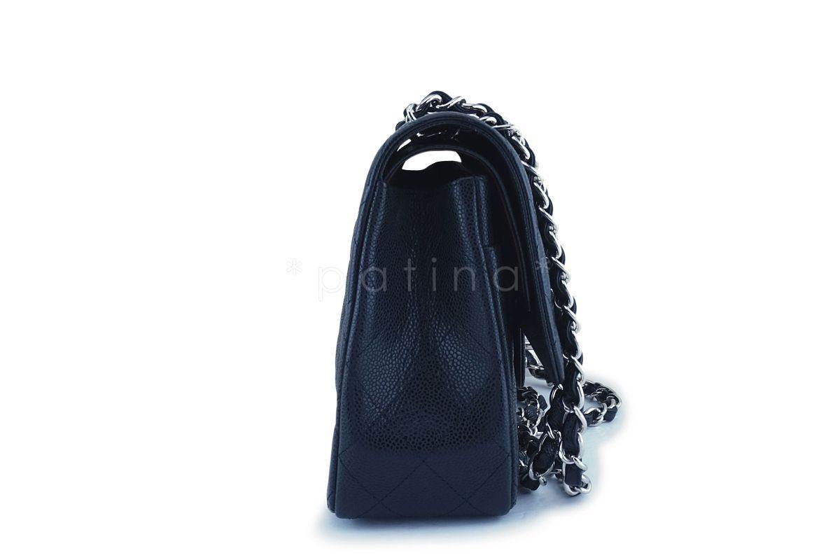 Chanel Black Caviar Jumbo Classic Double Flap Bag SHW
