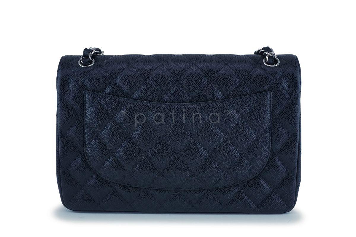 Chanel Black Caviar Jumbo Classic Double Flap Bag SHW
