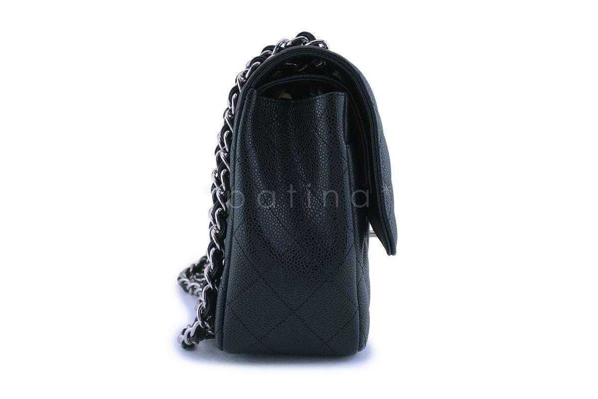 Chanel Black Caviar Jumbo Classic Double Flap Bag SHW