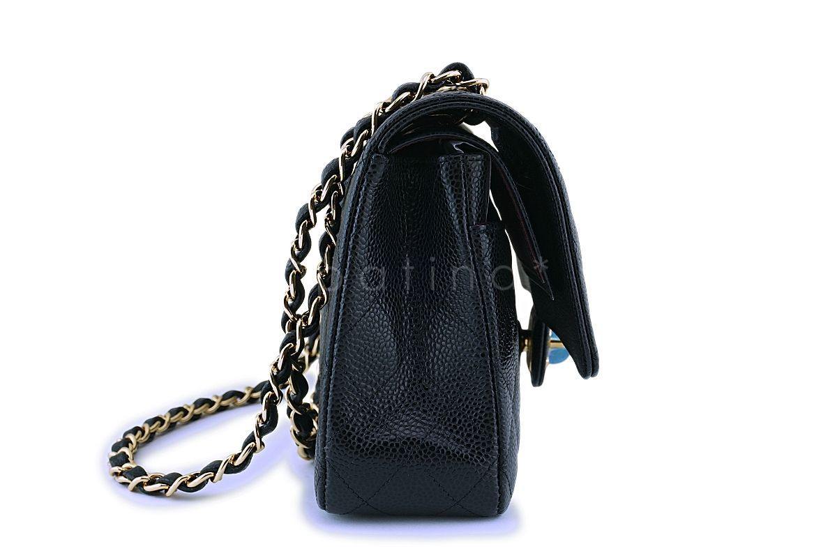 NIB Chanel Black Caviar Medium Classic Double Flap Bag GHW