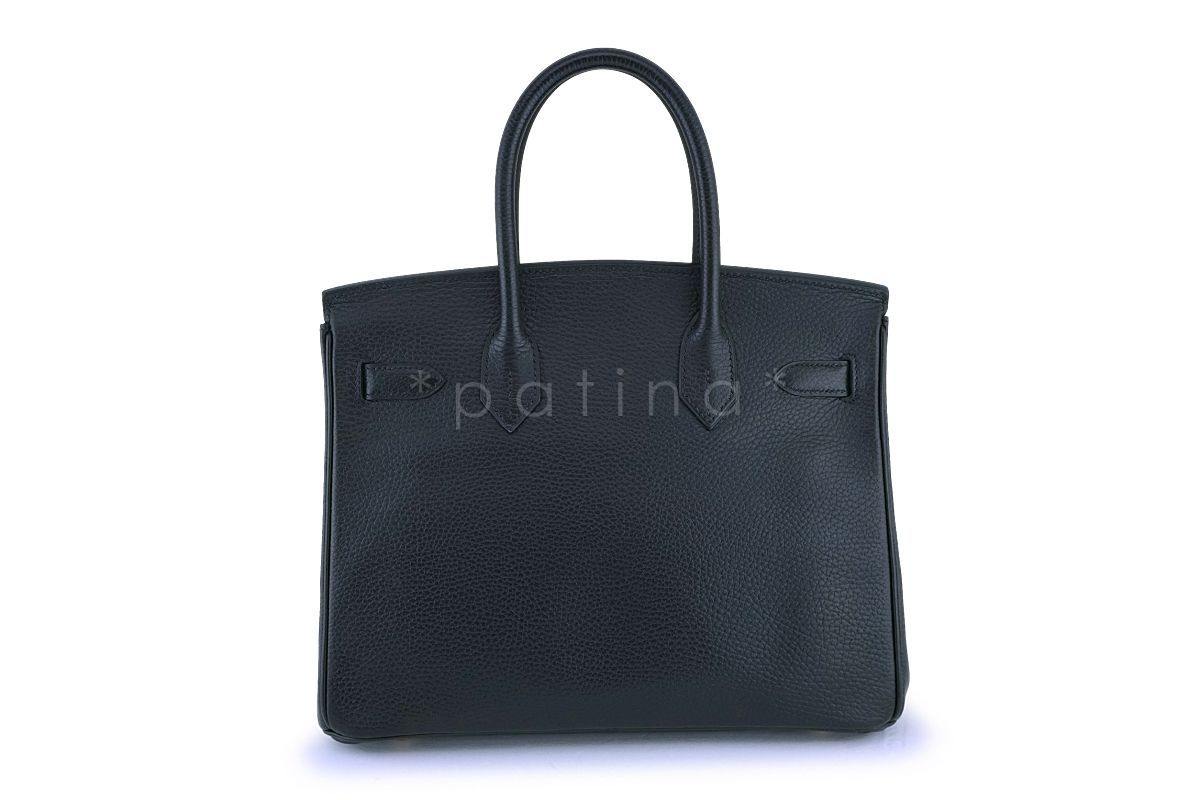 Hermes Black Ardennes 30cm Birkin Tote Bag 24k GHW