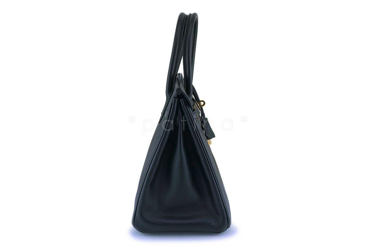 Hermes Black Ardennes 30cm Birkin Tote Bag 24k GHW