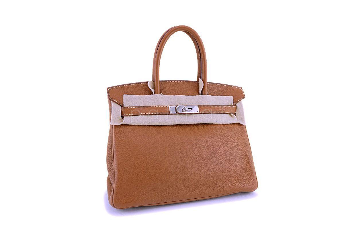 Hermes Gold Camel Beige Togo 30cm Birkin Tote Bag PHW