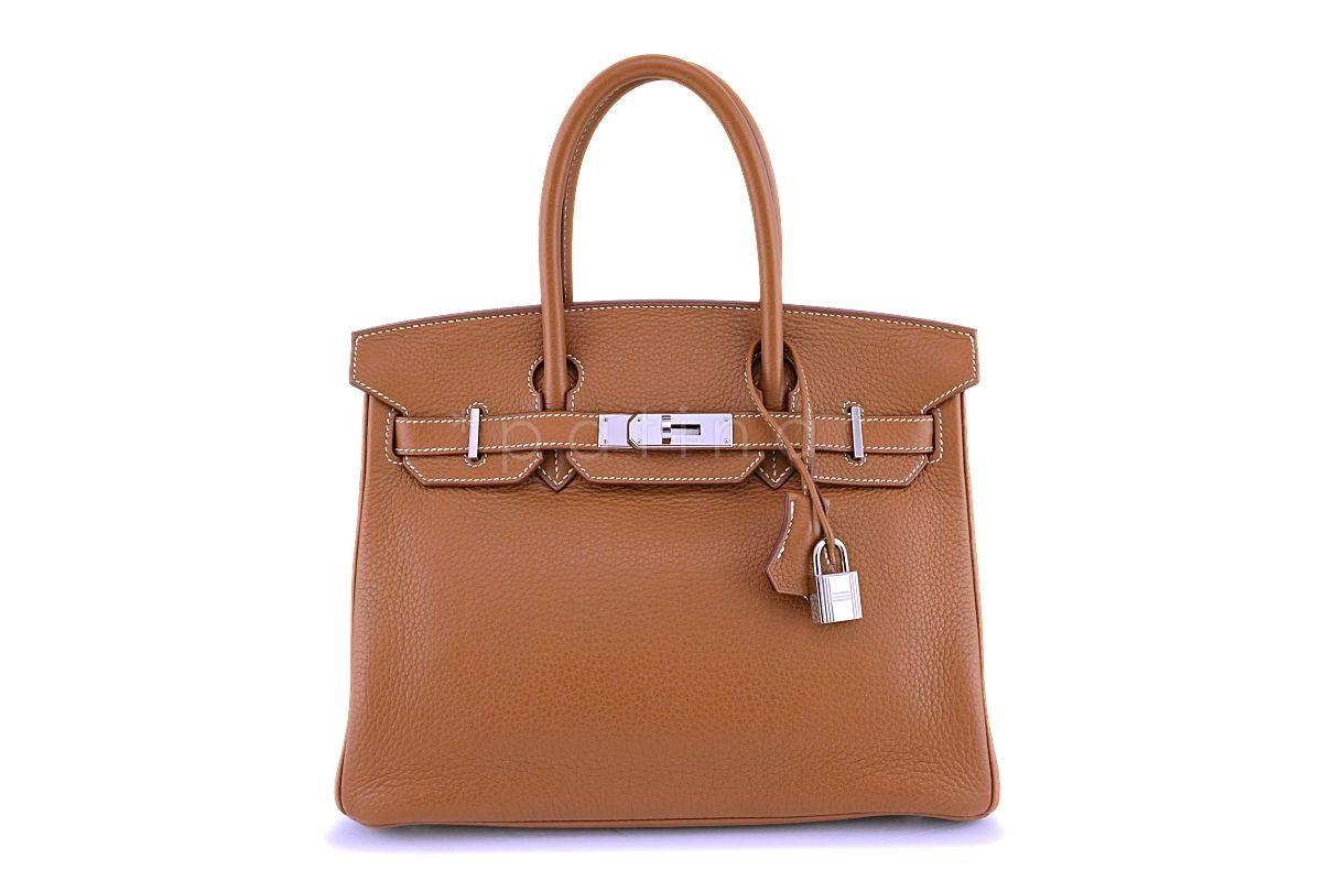 Hermes Gold Camel Beige Togo 30cm Birkin Tote Bag PHW