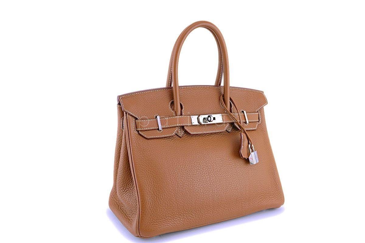 Hermes Gold Camel Beige Togo 30cm Birkin Tote Bag PHW