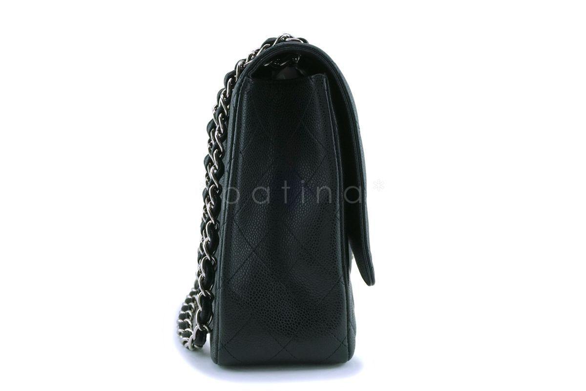 Chanel Black Caviar Maxi Classic Flap Bag SHW