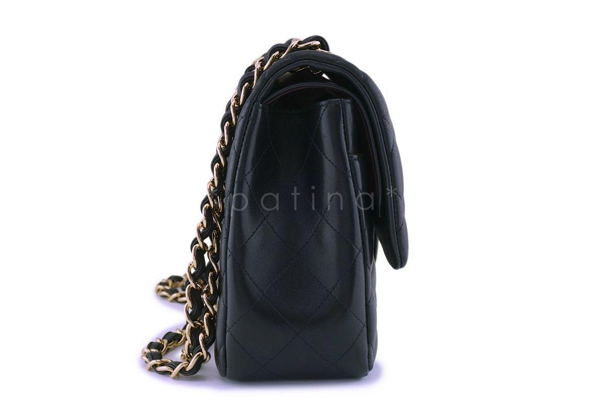 Chanel Black Lambskin Jumbo Classic Double Flap Bag GHW